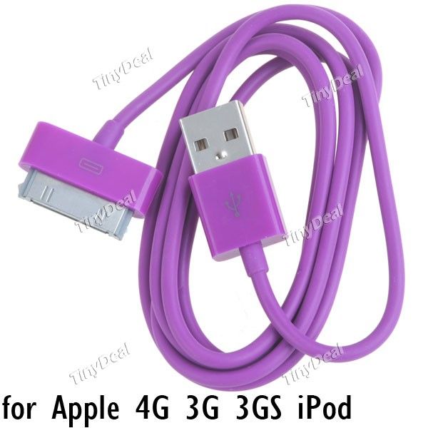 Cabo USB de Dados e Carga para iPad, iPod iPhone - Roxo