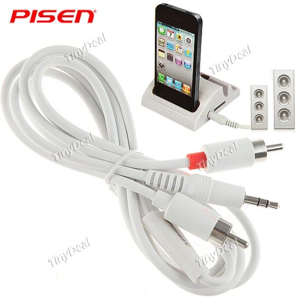 Cabo de Conexão Plug 3,5mm / 2-RCA para iPhone e iPod