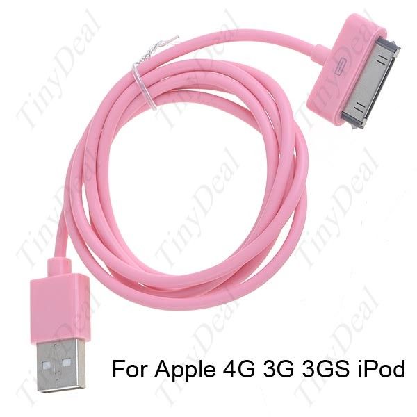 Cabo USB de Dados e Carga para iPad, iPod iPhone - Rosa